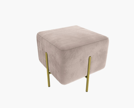 Пуф квадратный GOLD. Цвет Бежевый / велюр.