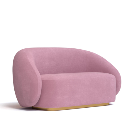 Диван прямой Kali. Цвет Розовый/цоколь Gold.