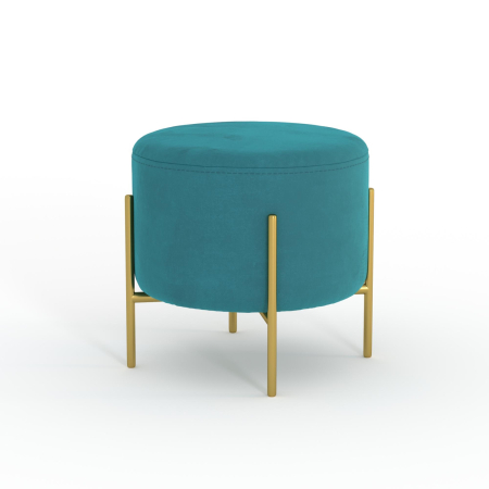 Пуф круглый GOLD. Цвет Изумрудный / велюр.