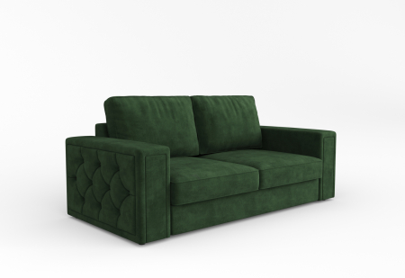 Диван прямой Вивьен. Цвет Темно-зеленый / велюр.