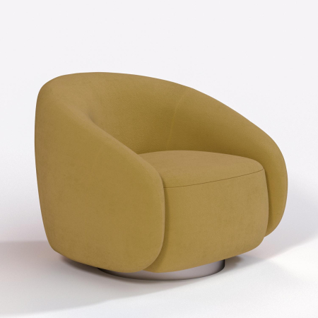 Кресло Kali. Цвет Горчичный/цоколь Silver.