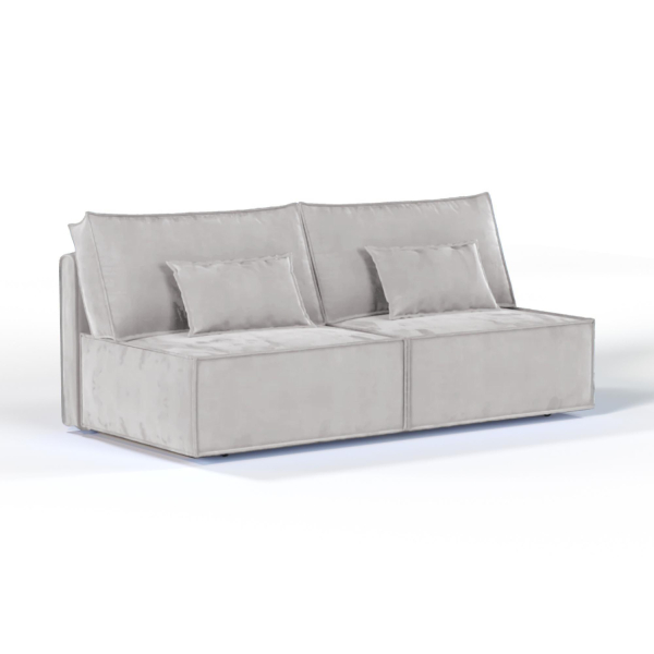 Диван прямой Hygge Short. Цвет Светло-серый / велюр.