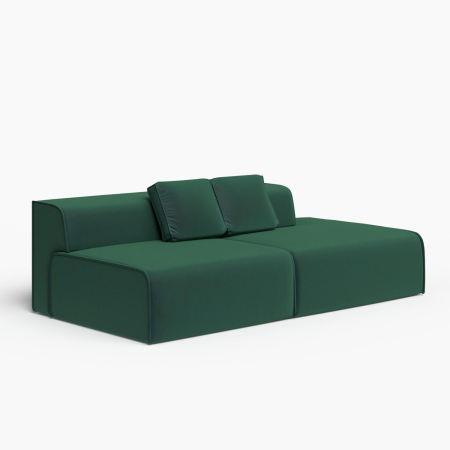 Диван прямой "Nirvana - 3". Цвет Темно-зеленый / велюр.