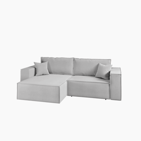 Диван угловой Hygge. Цвет Светло-серый / велюр.