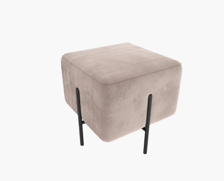 Пуф квадратный BLACK. Цвет Бежевый / велюр.