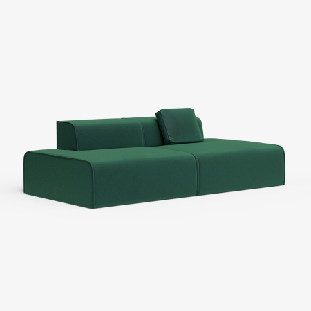 Диван прямой "Nirvana - 2". Цвет Темно-зеленый / велюр.