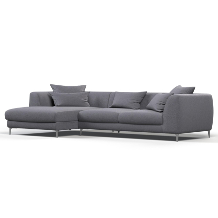 Диван угловой левый "Elegant". Цвет Темно-серый / рогожка.