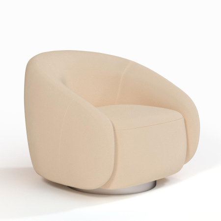 Кресло Kali. Цвет Персиковый/цоколь Silver.