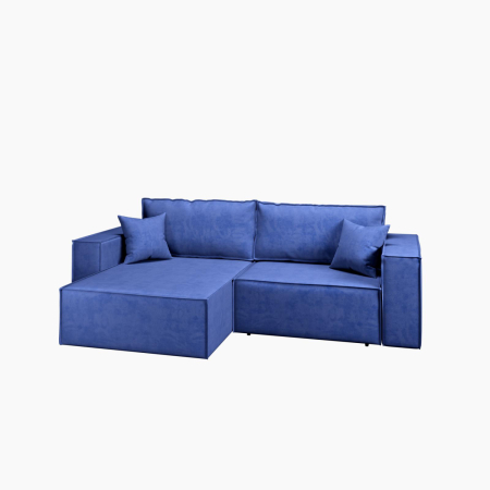Диван угловой Hygge. Цвет Синий / велюр.