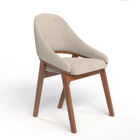 Стул кресло Рэй. Цвет Бежевый велюр / каркас Орех.