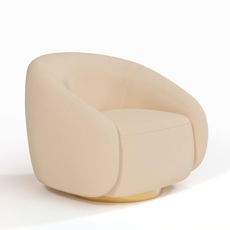 Кресло Kali. Цвет Персиковый/цоколь Gold.