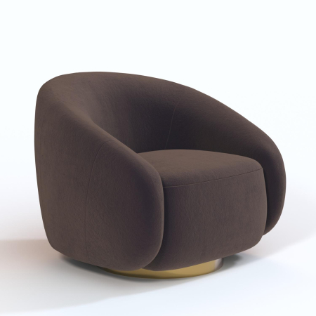 Кресло Kali. Цвет Коричневый/цоколь Gold.