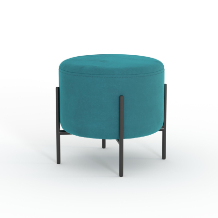 Пуф круглый BLACK. Цвет Изумрудный / велюр.